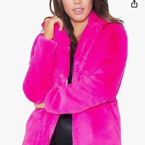 Hot Pink Faux Fur Coat